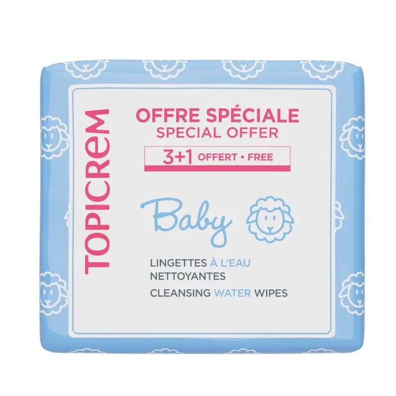 Topicrem Baby-Feuchttücher Pack 3+1, 60 Stück