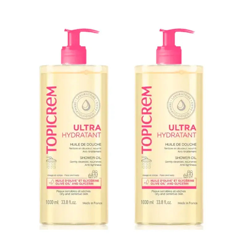 Topicrem Uh Duschöl , Packung 2 x 1000 ml