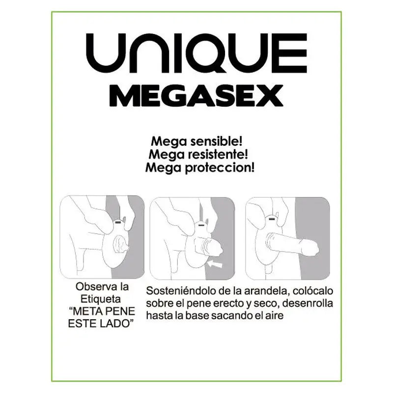 Uniq Megasex Sensitive Kondome mit Strumpfband Latex Frei 3 Einheiten