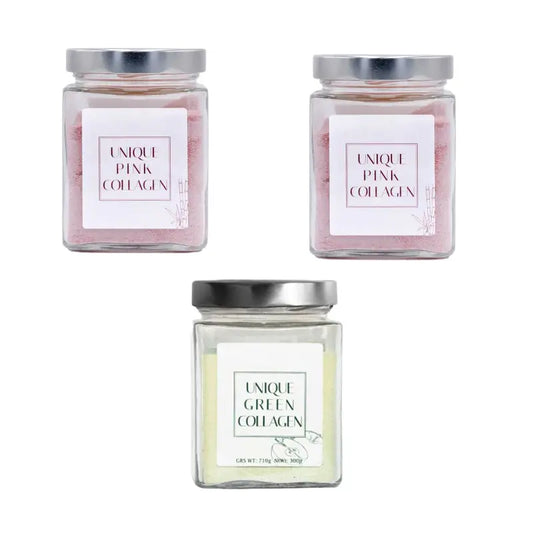 Einzigartiges Rosa & Grünes Kollagen Nahrungsergänzungsmittel, dreifach 3x300 Gramm