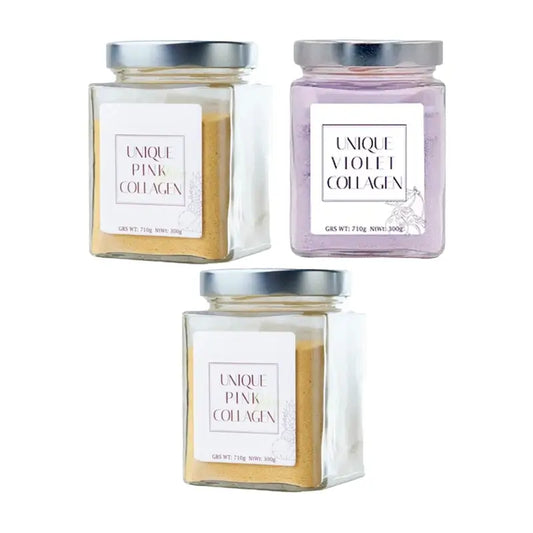 Einzigartige rosa, gelbe und violette Nahrungsergänzung, 3x300g Packung