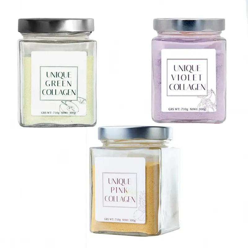 Einzigartiges rosa, gelb, violett und grünes Nahrungsergänzungsmittel, Packung 3x300g