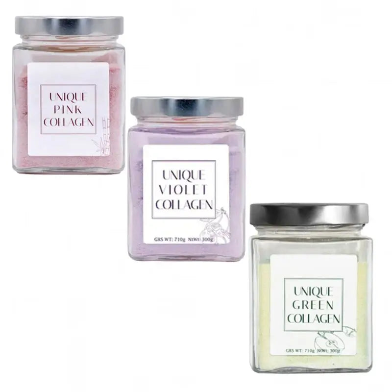 Einzigartiges violettes, rosa & grünes Kollagen Nahrungsergänzungsmittel, dreifach 3x300 Gramm