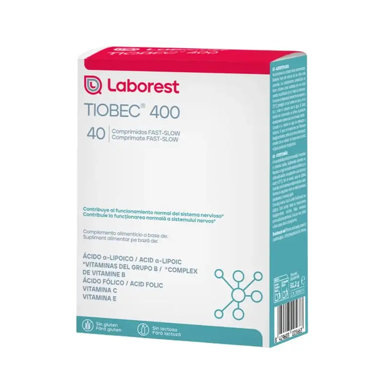 Tiobec 400 Nahrungsergänzungsmittel 40 Tabletten Fast-Slow