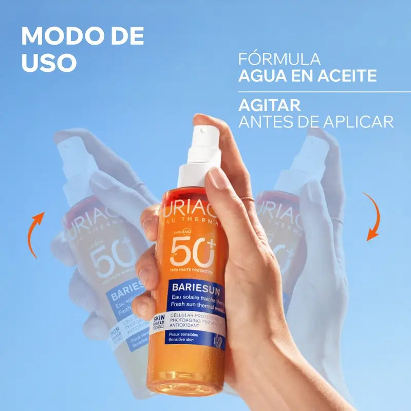 Uriage Bariésun Erfrischender Sonnenschutz Sonnenwasser Spf50+, 200 ml