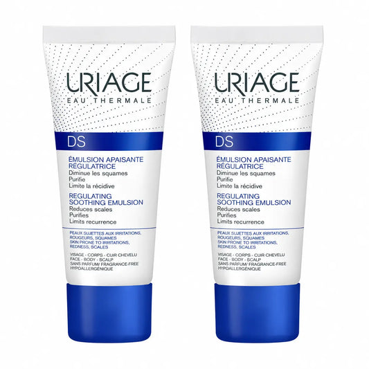 Uriage DS Beruhigende Emulsion 40 ml, parfümfrei, 2er-Pack