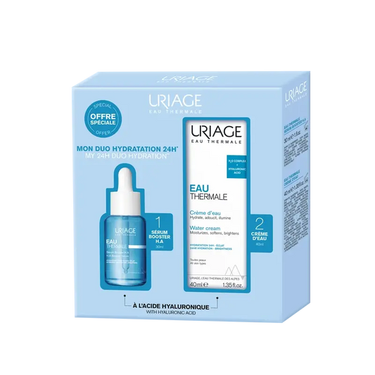 Uriage Eau Thermale Booster Serum mit 1,5% Hyaluronsäure, 30 ml + Eau Thermale Water Cream, 40 ml