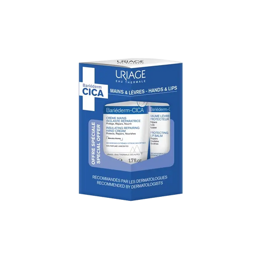 Uriage Promo Bariéderm-Cica Handcreme, 50 Ml + Lippenbalsam 15 Ml