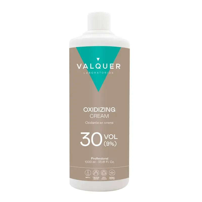 Valquer Agua Oxigenada 30 Vol (9%) - Professionelles Haar-Oxidationsmittel , 1 L