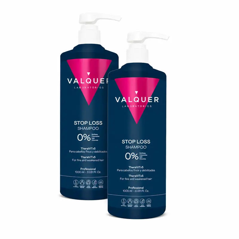 Valquer Haarpflege Anti-Haarausfall Shampoo, Stop Loss, Packung 2 x 1000 ml