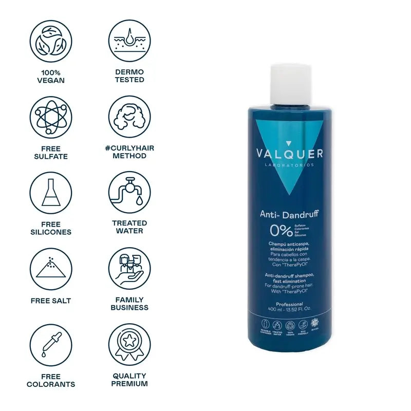 Valquer Haarpflege Anti-Schuppen Shampoo, Schnelle Eliminierung, 400 ml