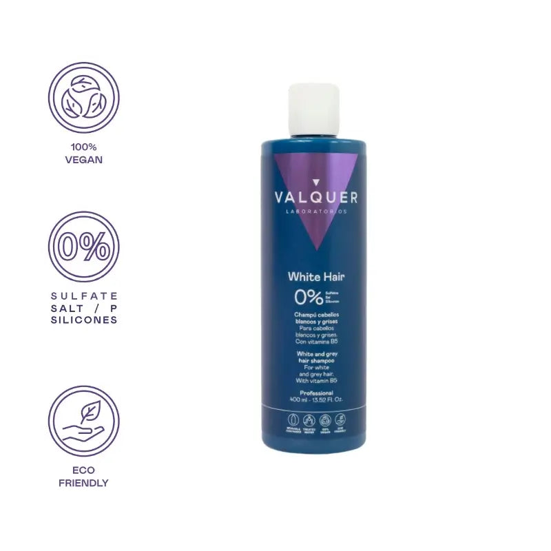 Valquer Haarpflege Weißes & Graues Haar Shampoo, 400 ml