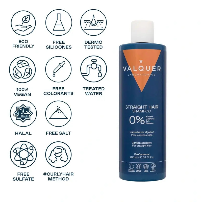 Valquer Haarpflege Glattes Haar Shampoo, 400 ml