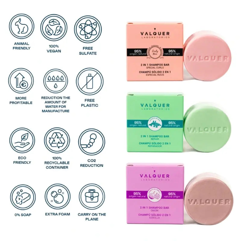 Valquer Haarpflege Shampoo 2 In 1 Locken Spezial 70 G, 70 gr