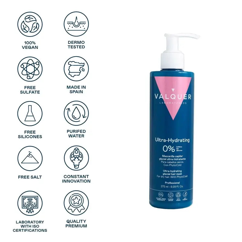 Valquer Hair Care Ultra-Feuchtigkeitsspendende Gletscher-Haarmaske, 275 ml