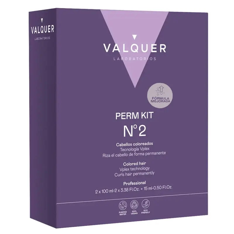 Valquer Professional Perming Kit - Nr. 2 (Farbbehandeltes Haar) , 210 ml