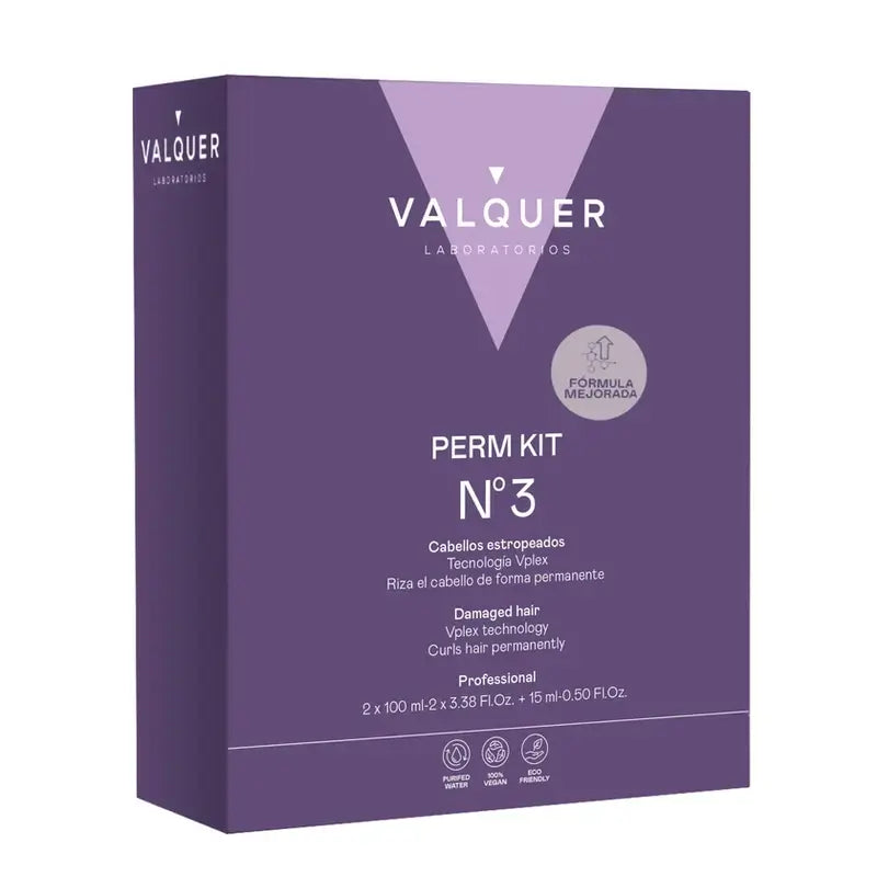 Valquer Professional Perming Kit Nr. 3 - Geschädigtes Haar - Wiederherstellung, Locken & Reparatur , 210 ml