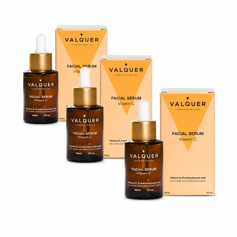 Valquer Skin Care Vitamin C Gesichtsserum, Packung 3 x 30 ml