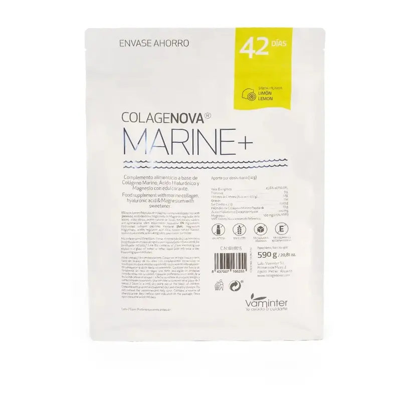 Colagenova Marine+ Meereskollagen+Ha+Mg 42 Tage Zitronen-Sparflasche, 590 Gr