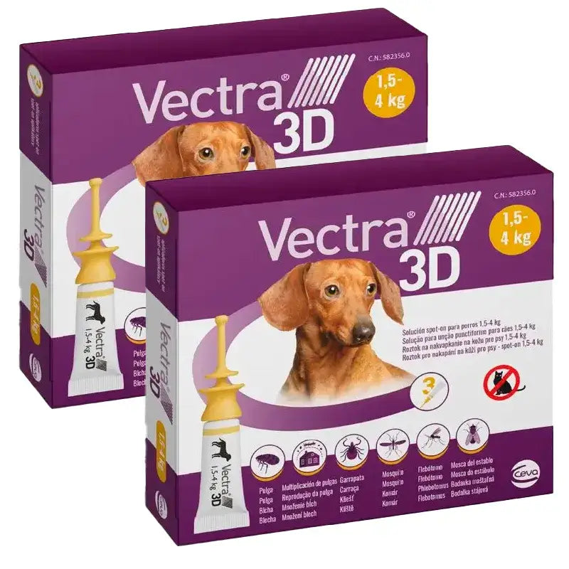 Vectra 3D Hund 1,5-4 Kg, Pack 2 x 3 Pipetten