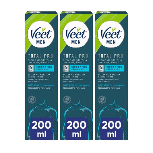 Veet Men Sensitive Skin Enthaarungscreme, 3x200ml