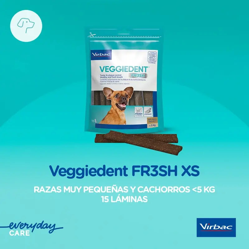 Virbac Veggiedent Fr3sh XS, Zahnpflege-Snacks für Hunde sehr kleiner Rassen