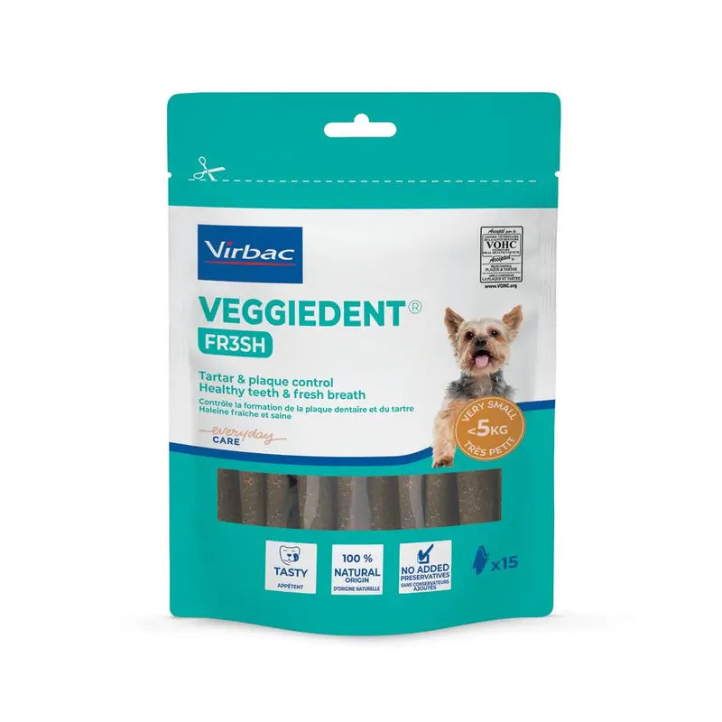 Virbac Veggiedent Fr3sh XS, Zahnpflege-Snacks für Hunde sehr kleiner Rassen