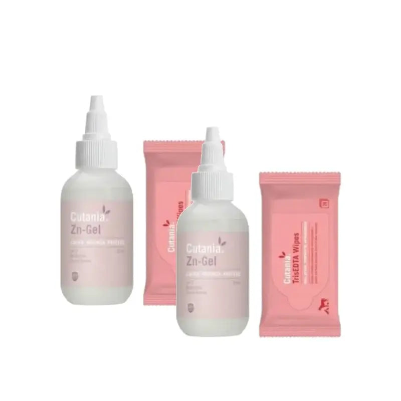 Vetnova Cutania Zn Clean & Protect Pack: Gel 30 ml + TrisEDTA-Tücher, 2er-Pack