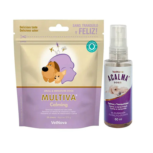 Vetnova Multiva Calming + Acalma Spray 60 ml, Packung Kleine Hunde