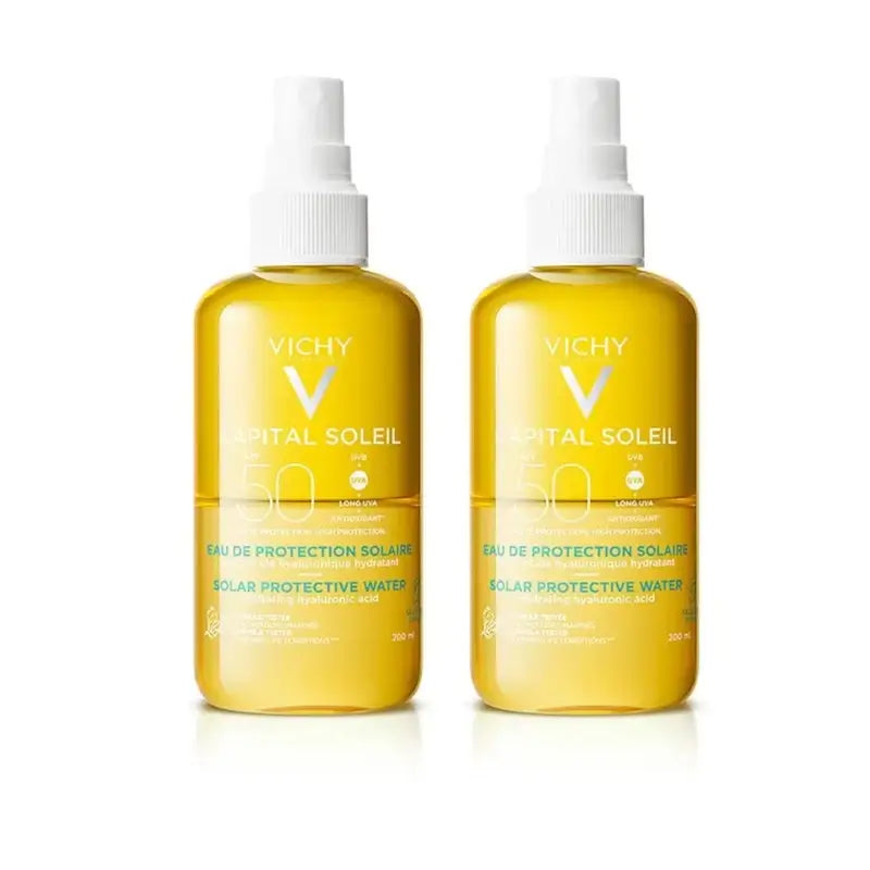 Vichy Capital Soleil Schützendes Sonnenschutzwasser Spf 50 Feuchtigkeitsspendend, 2X200 Ml