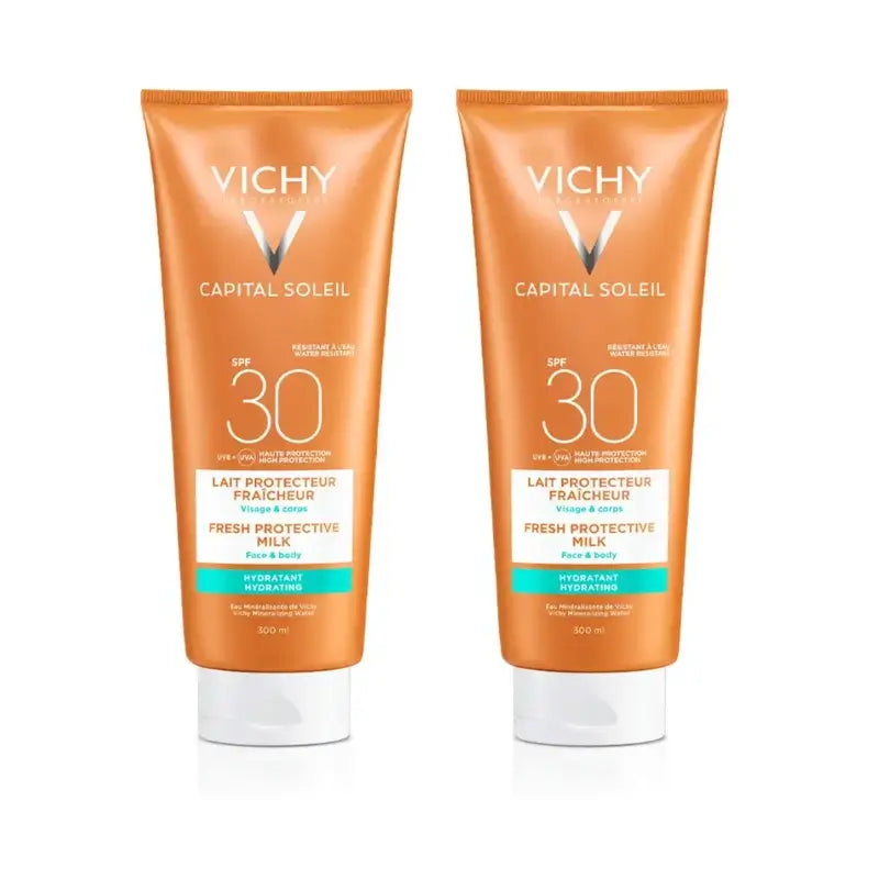 Vichy Capital Soleil Familie schützende feuchtigkeitsspendende Milch Spf 30, 2X300 Ml