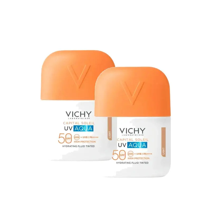 Vichy Capital Soleil UV Aqua Fluid, heller Farbton, LSF 50, 50 ml, 2er-Pack