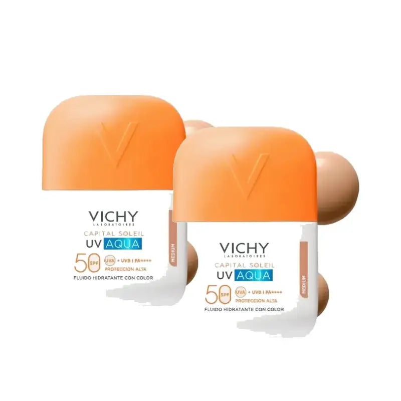 Vichy Capital Soleil UV Aqua Fluid, mittlerer Farbton, LSF 50, 50 ml, 2er-Pack