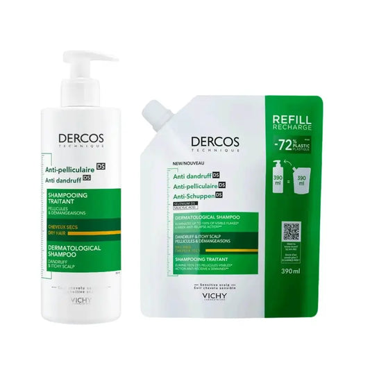 Vichy Dercos Anti-Schuppen Shampoo für trockenes Haar 400ml + Nachfüllung 400ml