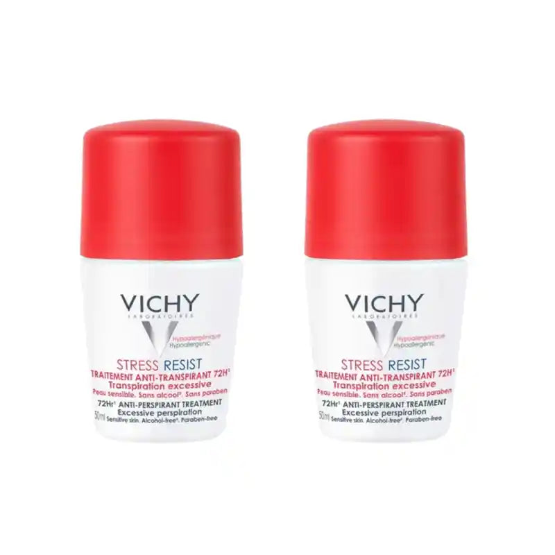 Vichy Deodorant Stress Resist Intensive Anti-Transpirant Behandlung 72H Roll-On, 2X50 Ml