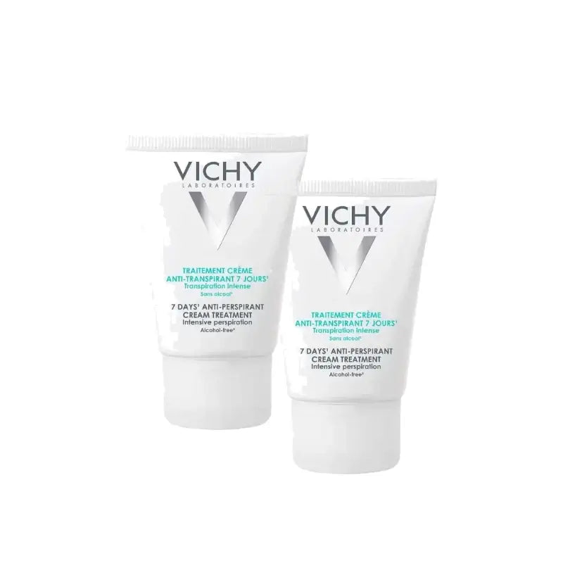 Vichy Deodorant mit 7-Tage-Anti-Schweiß-Wirkung, regulierende Creme, 30 ml, 2er-Pack