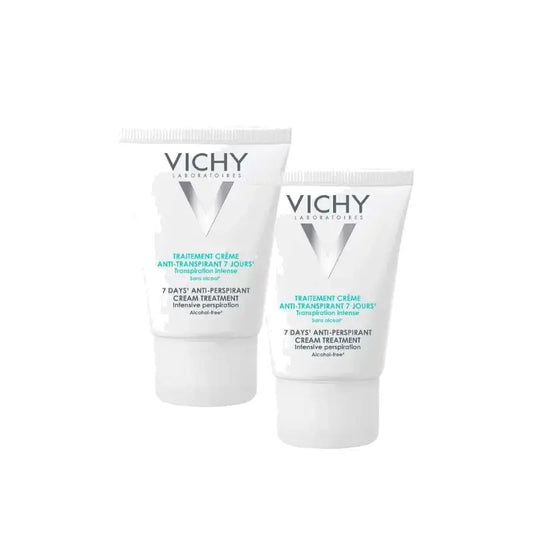 Vichy Deodorant mit 7-Tage-Anti-Schweiß-Wirkung, regulierende Creme, 30 ml, 2er-Pack