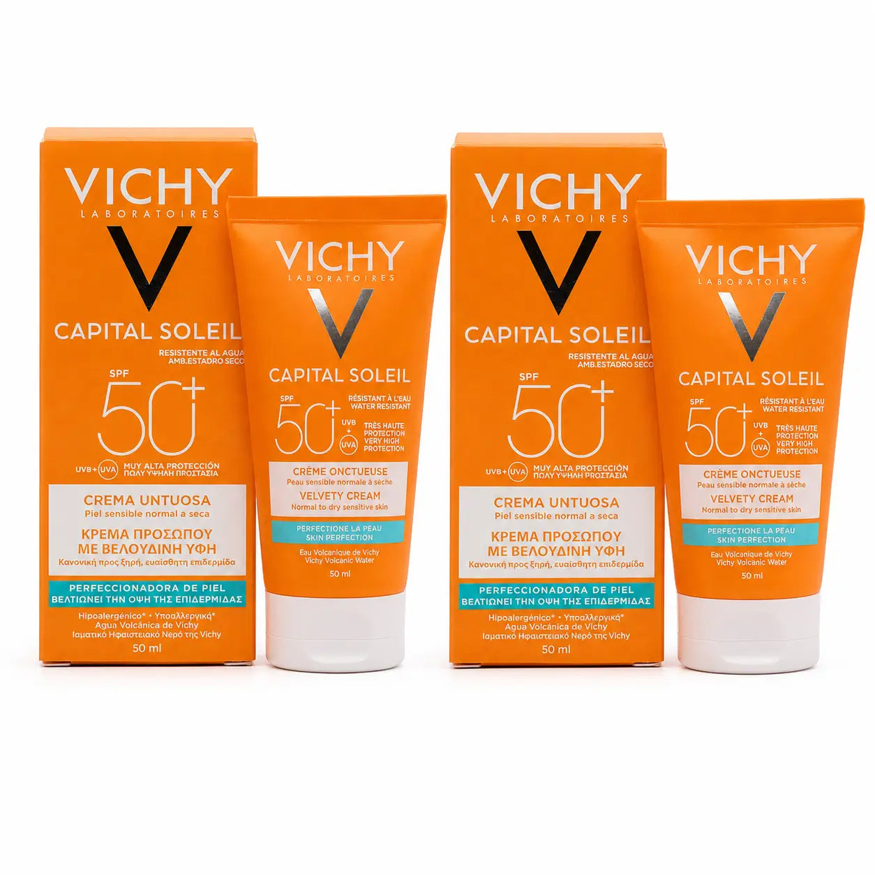 Vichy Duplo Capital Soleil Gesichtscreme Spf50+, 2X50 Ml