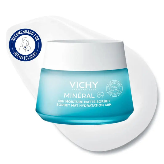 Vichy Mineral 89 Matte Feuchtigkeits-Sorbet-Gel 48H mit Hyaluronsäure , 50 ml