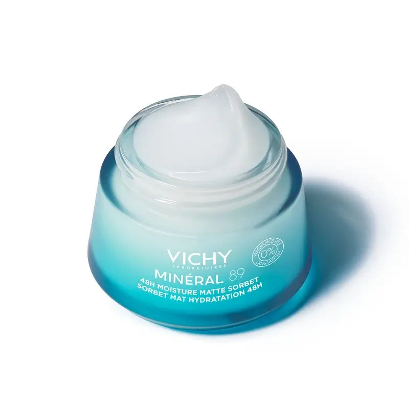 Vichy Mineral 89 Matte Feuchtigkeits-Sorbet-Gel 48H mit Hyaluronsäure , 50 ml