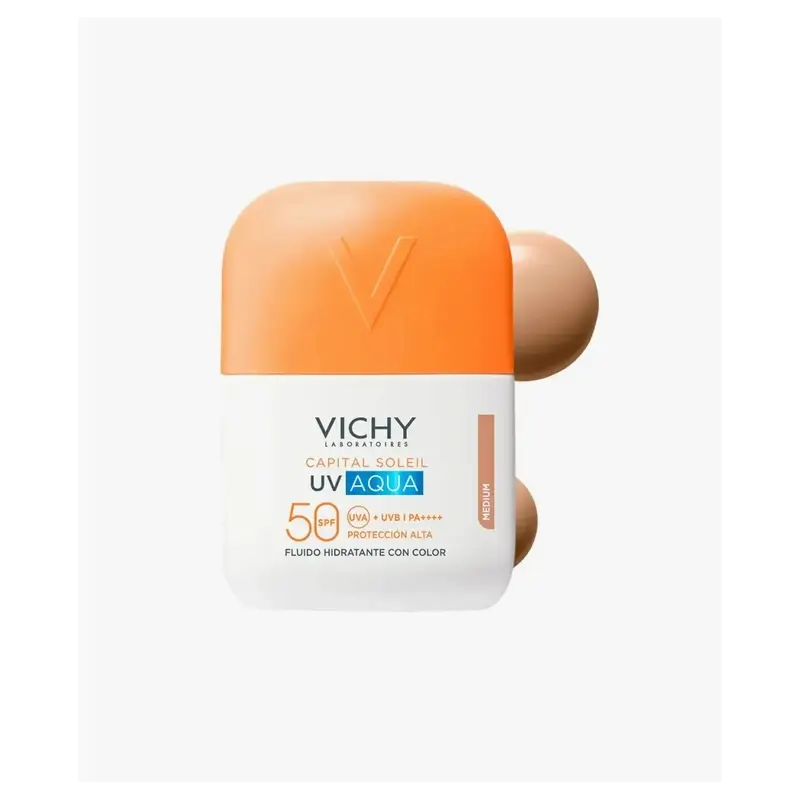 Vichy Solar Uv Aqua Hydrating Fluid Spf50 Mitteltönig, 50 ml