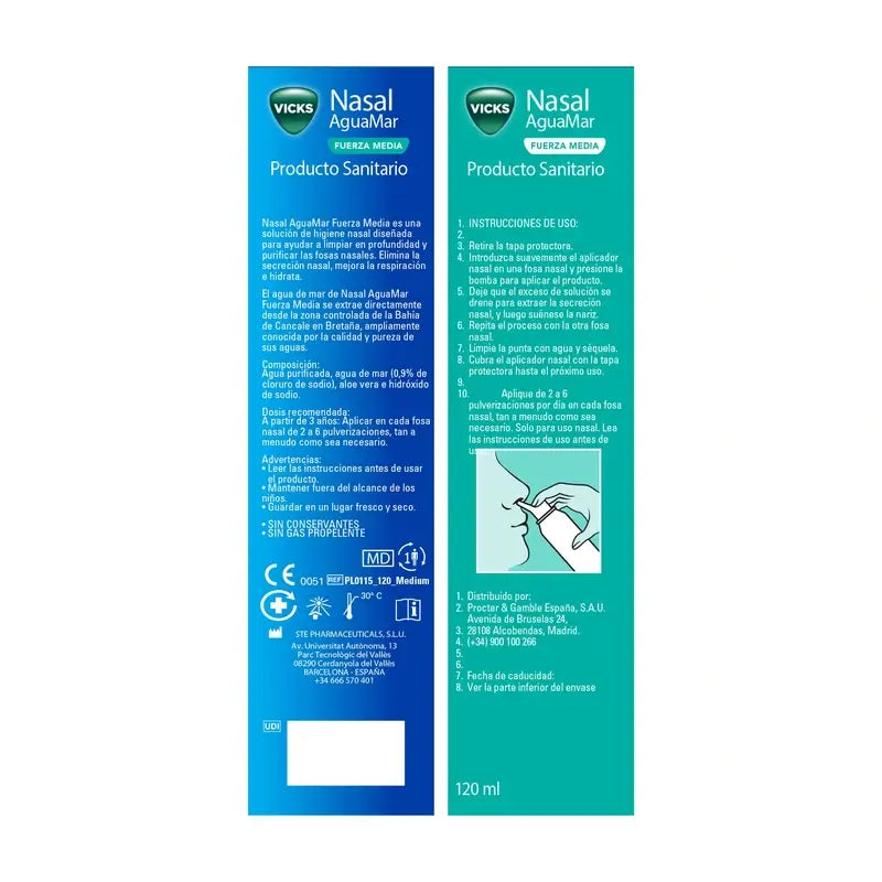 Vicks Nasal Nasenspritze mittlere Stärke, 120 ml
