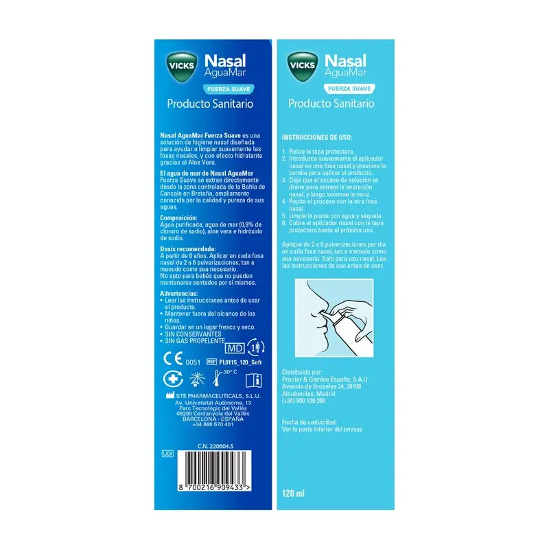 Vicks Nasal Nasenspritze Mild Strength , 120 ml