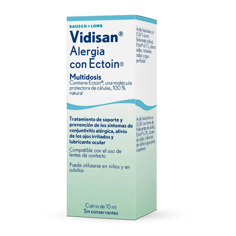Vidisan Allergy with Ectoin Eye Drops for Irritated Eyes, 10 ml