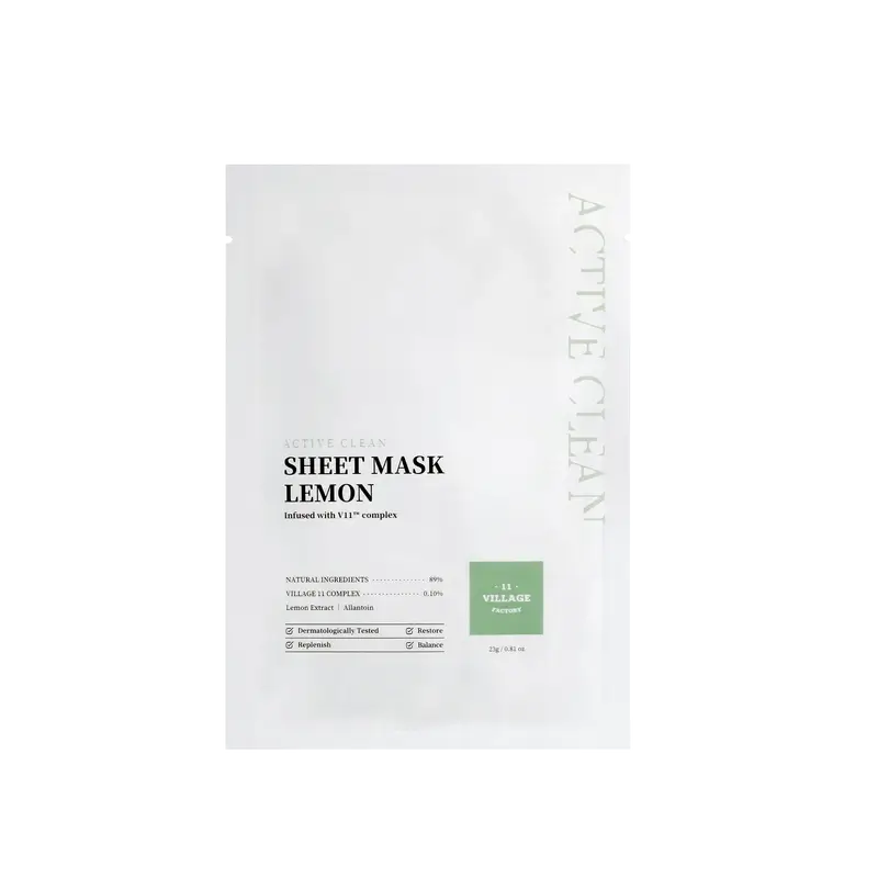 Village 11 Factory Active Clean Sheet Zitrone Maske, 23 Gramm
