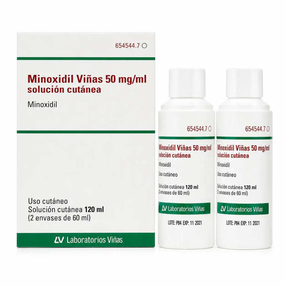 Minoxidil Viñas 50 Mg/ml Lösung für die Haut 2 Flaschen 60 ml