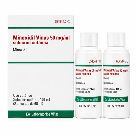 Minoxidil Viñas 50 Mg/ml Lösung für die Haut 2 Flaschen 60 ml