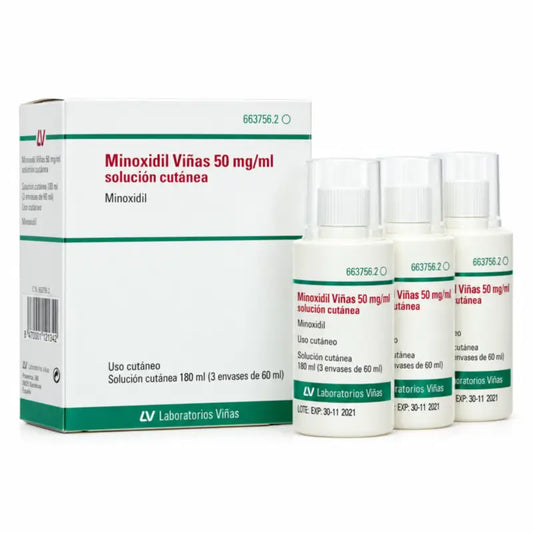 Minoxidil Viñas 50 Mg/ml Lösung für die Haut 3 Flaschen 60 ml