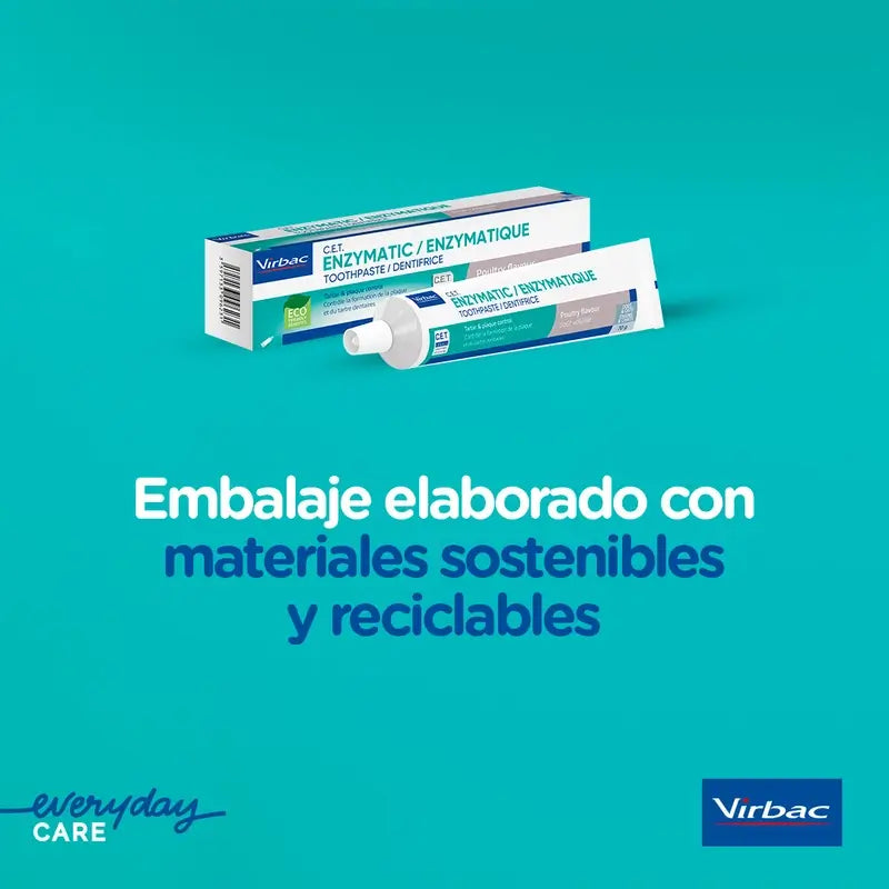 Virbac Cet Kit Bürste + Enzymatische Zahnpasta 70 gr für Haustiere