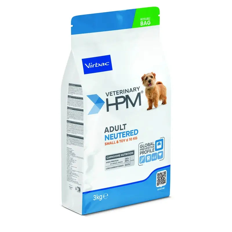 Virbac Hpm Adult Dog Neutered Small & Toy 3kg, Hundefutter für Hunde